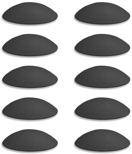 Bumms Türstopper für Boden und Wand Schwarz selbstklebend ohne bohren [10 Stück] - Ø 60 mm - Wandpuffer für Wandschutz aus Gummi - Türpuffer für Türanschlag, Türgriffschutz bei Wänden