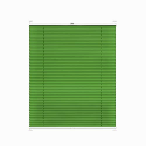 Rettika Plissee mit Bohren, Breite: 40 cm, Höhe: 200 cm, Grün, Fensterrollo Sonnenschutz, Plisseerollo innen, Rollo für Fenster mit Bohren