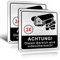 TAKULA Achtung Videoüberwachung Schild,Grundstück Videoüberwacht Schild,15 * 15CM Aufkleber Videoüberwachung mit Selbstklebenden und 4 Bohrlöchern(Pack of 2)