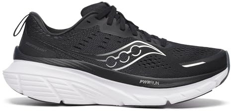 Saucony Damen Guide 18 Road Running Shoe, Schwarz/Weiß, 6.5 Wide