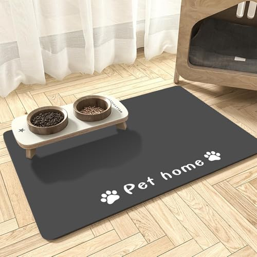 Dog Food Mat, Waterproof and Quick Drying Pet Food Mat, Super Absorbent Pet Feeding Mat, Dog Cat Placemats for Food and Water, Cat Mats for Food Bowls