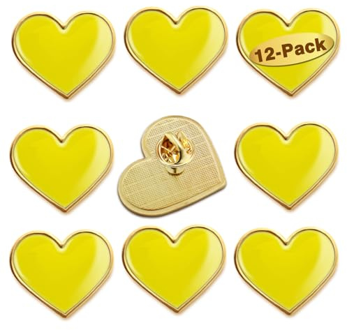 MIDLE 12/25/50/100Pcs Multicolor Heart Love Lapel Pins - Metal Heart Health Brooch Badge For Men Women Clothes Bags Hats