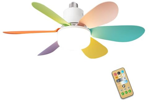 Ventiladores De Techo Con Luces Y Control Remoto, Ventiladores De Techo De 40 W Con Luz Regulable, 3 Velocidades, Ventilador De Techo Con Casquillo Roscado De 3 Colores, Ventilador Con Bombilla