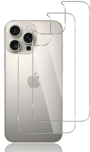 Locofun Rückseite Schutzfolie für iPhone 16 Pro 6.3, Panzer Schutz Glas 9H Härte Zurück Schutzglas, Hinten Schutzfolie HD Klar Rückseite Folie für 16 Pro - 2 Stück