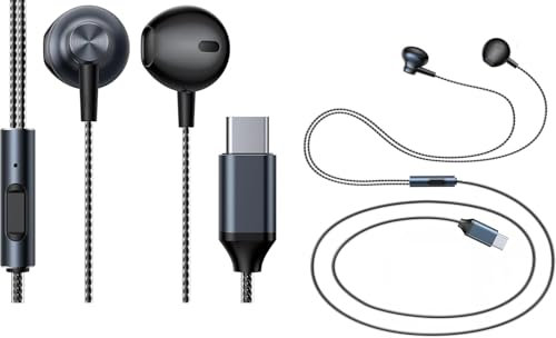 Mr. Gadget's Solutions USB C Headphones, USB-C Earbuds for iPhone 15 Pro Max Plus Samsung Galaxy S24 S23 Ultra S22 S21 FE S20 Z Flip 3 Fold 4 A53 A54, USB Type C Earphones for iPad