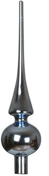 Kaemingk Christbaumspitze Glas 26cm hoch D=6cm Weihnachtsbaumspitze glänzend - Christbaumschmuck & Weihnachtsbaumschmuck - Eisblau