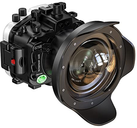 Sea frogs Unterwasser Kamera Fall Kompatibel mit Sony A7SIII 16-35mm mit Weitwinkelobjektiv IPX8 40m/130ft maximale Tauchtiefe wasserdichte Kamera Gehäuse für Tauchen, Surfen, Rudern