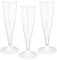 Perla - 48 Flute Plastica - Calici Plastica Rigida 120ml - Bicchieri da Champagne Trasparenti - Calice Lavabile e Riutilizzabile per Feste Matrimoni e Compleanni (Gambo Bianco)