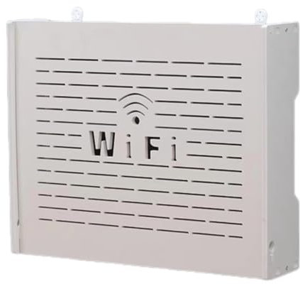 Storage Boxes Lochfreier WLAN-Router Aufbewahrungsbox WiFi-Rack Wanddekoration Dekorative Box Rack Kreative Weiße Dekorative Schwimmende Rack(A,38 * 47 * 10.5cm)