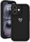 Micoden for iPhone 16 Case Cute Girls Silicone Shockproof Protective Bumper Case with Love Heart Pattern Design for iPhone 16-Black