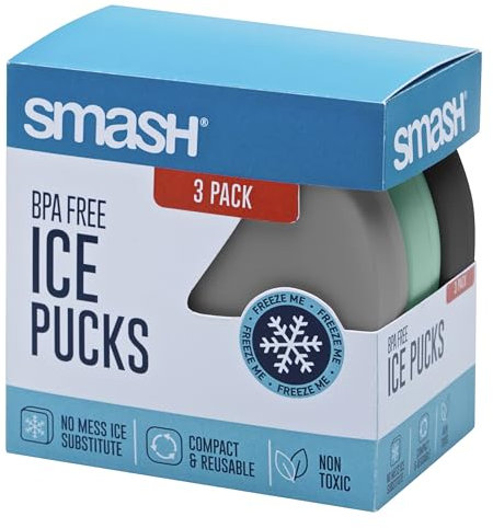 Smash 3 Pack Ice Pucks/Block for Lunch Bag/Box/Cooler Bag