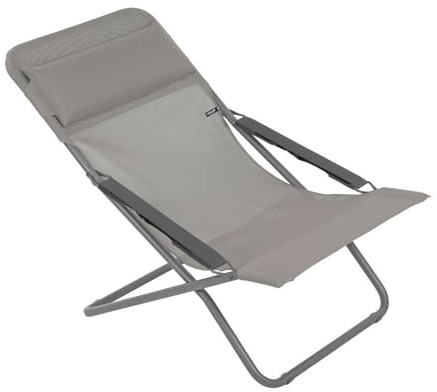Lafuma MOBILIER - Mehrpositions-Klapp-Liegestuhl - Transabed - Batyline® Iso - Grau Terre LFM5332_8556-5 Jahre Garantie