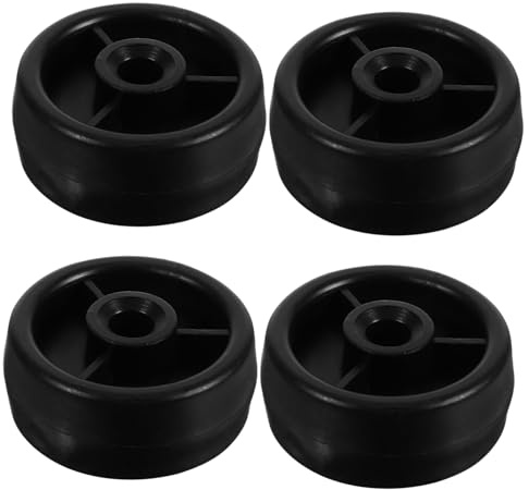 Ciieeo Fitnessrad aus Kunststoff 4 Stück für Fitnessgeräte und Laufband | Appliance Wheels, Schwarz Pp Pa, Heimfitnessstudio und Gym, Leichtgängig, Langlebig