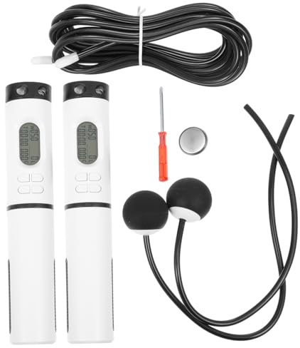 HEMOTON Cuerda para Saltar Inteligente Inalámbrica Contador Digital y Peso Libre, Sin Cable, Mango Ergonómico, Material Resistente, para Ejercicio Fitness Interior y Entrenamiento Deportivo
