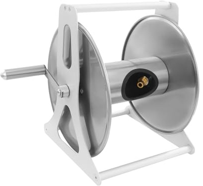 Schlauchtrommel, 30.5x28x36cm Gartenschlauch Trommel Gartenschlauchaufroller, Wand-/Boden-Schlauchaufroller, Gartenschlauchaufroller aus Edelstahl für die Aufbewahrung von Schläuchen in Gemüsefeldern