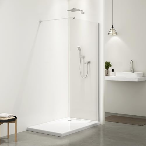 Bathlink 80 x 200 cm Duschwand, 8mm ESG Nano Glas, Walk in Duschabtrennung, Duschwand für Dusche