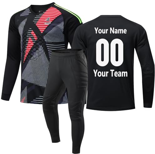 ZIQICAI2007 Personalisiertes Torwart-Trikot für Kinder, Teenager, Männer und Frauen, Nummer Erwachsene, Trikot mit Schwamm-Sweatshirt