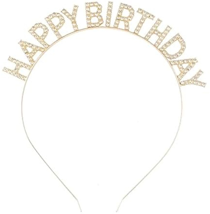 IEBTAWN 1 Pièce Bandeau D'Anniversaire - Bling - Strass - Princesse - Accessoire Happy Birthday - Pour Femmes Et Filles