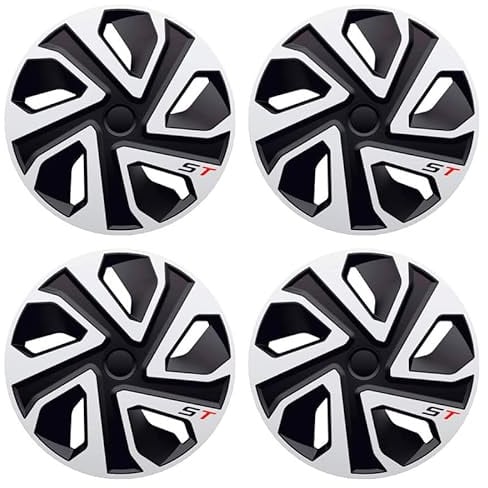 16 Wheel Trims For DACIA DUSTER SANDERO - Set of 4 Covers, Sleek Design, Silver & Black Hub Caps, Alloy Look, ST x4