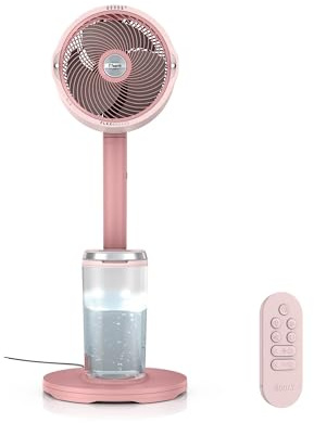 Shark FlexBreeze Pro Mist Cordless Indoor & Outdoor Fan, 20m Cooling Reach | with Outdoor Misting System, 24hr Runtime, Pedestal & Table Fan, 5 Speeds, Quiet, Remote Control, Pink FA300UKPK2