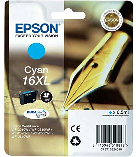 Inkjet Cartridge No. T1632/16XL Capacity 6.5 ml Cyan
