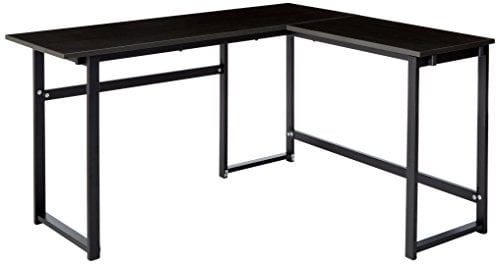 ZINUS Luke 135 cm großer Eckschreibtisch aus schwarzem Metall | L-förmiger Computertisch | Bürotisch | Einfache Montage ohne Schrauben