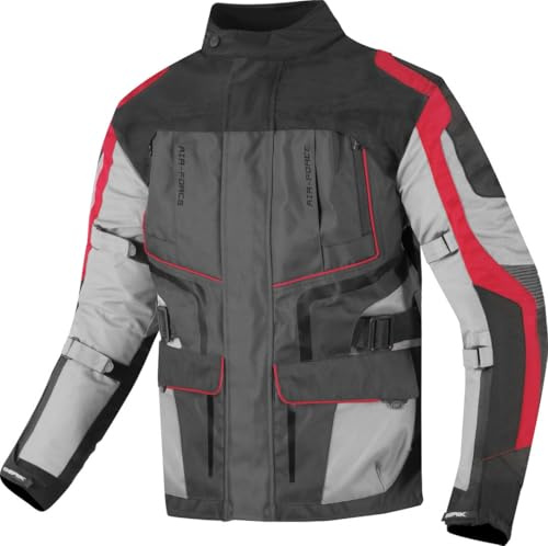 Berik Safari wasserdichte 3in1 Motorrad Textiljacke, schwarz/rot, 56