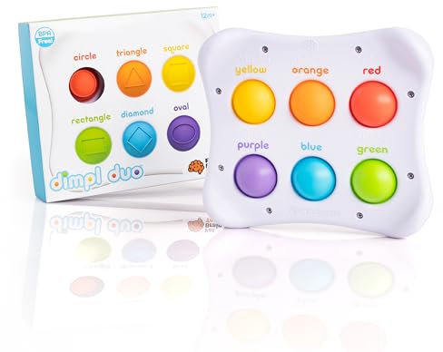 Fat Brain Dimpl Duo, Early Development Toy, Educational Toy, Push and Pop Toy, Sensory Toy for Babies, Colourful Toy for Boys and Girls Aged 12 Months and Older