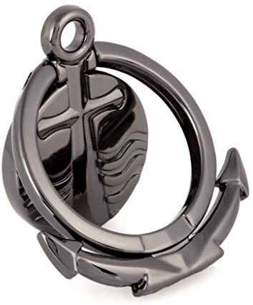 KGW Handy Fingerhalter Ankerdesign 360° drehbar für eine komfortable Einhandbedienung Smartphone Ständer Handy Ring Halter (Schwarz)