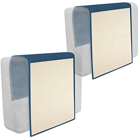 Navaris Set de 2X rascadores para Gatos - Protector de sofá contra arañazos de Gato y Perro - Rascador afilador de uñas de sisal en Azul