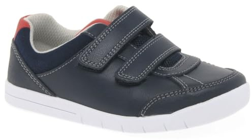 Clarks Emery Sky Toddler Leather Shoes In Navy Standard Fit Size 4