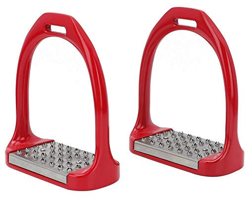Pssopp Reiten Steigbügel Anti Slip Sicherheits Steigbügel Aluminium Steigbügel Sicherheit Reitsport Steigbügel Sattel Steigbügel(Rot)
