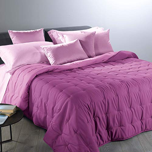 Caleffi 55164 Microfibra Mia Calduccia Coperta Mezza Stagione per Matrimoniale Letto, Ciclamino