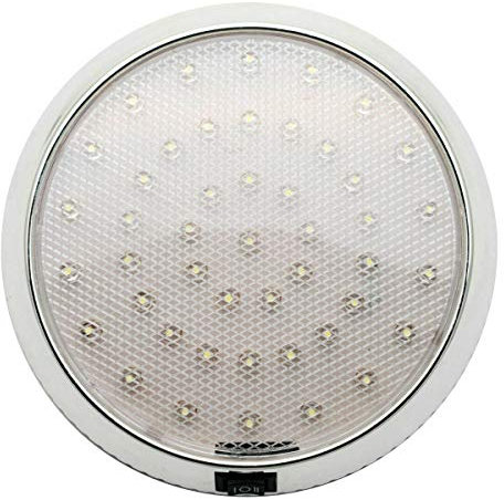 READY Plafonnier LED 12 V-24 V avec interrupteur marche/arrêt pour caravane/camping-car/remorque/bateau, Montage en surface
