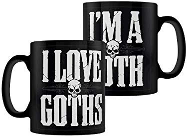 Grindstore I Love Goths & I Am A Goth Set de tasses Noir