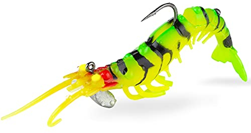 FISHN® GRUMPYcrab 12.5cm, 13.7gr, 2 Stück - Ultra realistischer Kunstköder Gummifisch zum Angeln auf Zander, Hecht, Dorsch, Seelachs inkl. Hacken und Gewicht (Firetiger)