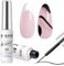 RARJSM Nail Art Gel Liner White Art GelPolish Black Gel Nail Polish Liner 2PCS Set Soak off Nail Striper Polish Curing Requires 8ml Build in Thin Brush for Home Salon Diy French Manicure