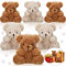 6 Stück Mini Bären Plüschtiere 10 cm Kuscheltiere Spielzeuge Winzige Weiche Puppen für Baby Shower Geburtstag Abschluss Schlüsselanhänger (Braun, Aprikose)