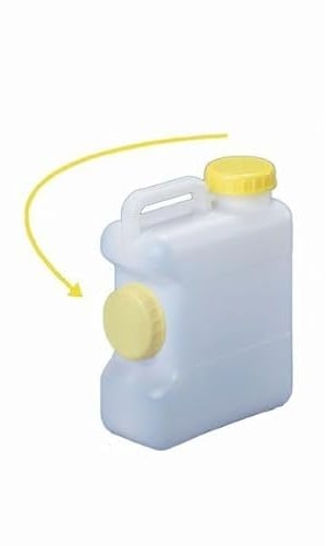 Umipyiza 10 Liter Raumspar-Kanister DIN 96 mit Deckeldepot für Diesel und Benzin, Kunststoff, Blau, Flüssigtreibstoffkanister, Treibstoffbehälter
