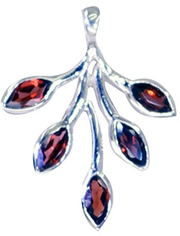 RIYO Dazzling 925 Sterling Silver Pendentif Grenat Pendentif en Argent Pendentif Rouge Marquise Pendentif Lunette Réglage Pendentif Grenat Pendentif Élégant Bijoux Pour Femmes