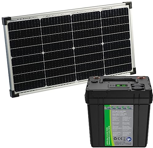 tka Köbele Akkutechnik Solar-Panele mit Akkus: LiFePO4-Akku mit 60-Watt-Solarpanel, 12 V, 60 Ah / 768 Wh, DC + USB (Solaranlage mit Akkus, Solargenerator, Balkonkraftwerk)