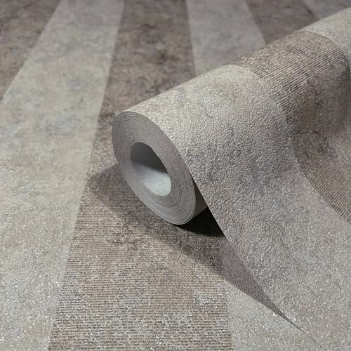 marburg Tapete Braun Grau Streifen Streifen Klassisch GZSZ für Wohnzimmer oder Schlafzimmer Made in Germany 10,05 x 0,53m