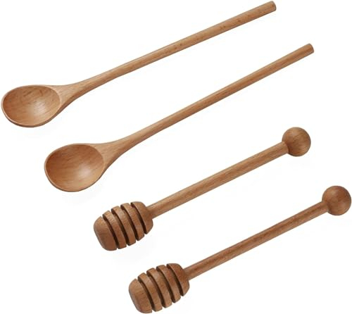 Cucchiaio per miele e caffè, cucchiaini per mescolare il miele, cucchiaio in legno per miele, erogare il miele