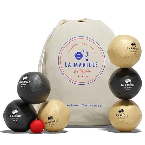 La Mariole – Boccia-Kugeln für alle Terrain Innen und Außen – Offizielles Pack Schwarz & Gold V4
