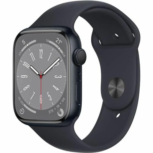 Apple Watch Series 8 (GPS, 45MM) Aluminiumgehäuse Mitternacht mit Mitternacht Sportarmband (Generalüberholt)