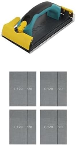 wolfcraft Set Handschleifer für Gipskarton inklusive 16t teiliges Schleifgitter-Set 115x280mm K120/220