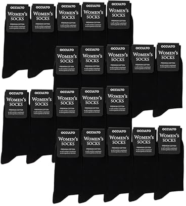 Occulto Damen Schwarze Socken 10-20er Pack (Modell: Hermine)