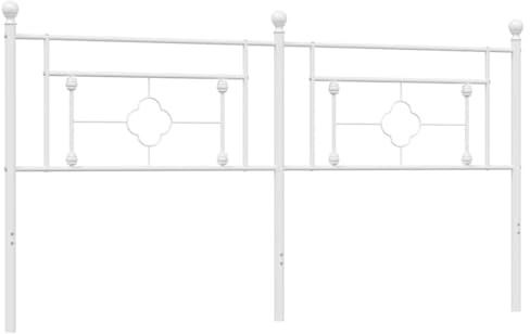 vidaXL Ersatz-Kopfteil, Bettkopfteil mit Metallbeinen, Betthaupt für Bett Metallbett Doppelbett, Bettzubehör Schlafzimmer, Weiß 180cm Metall