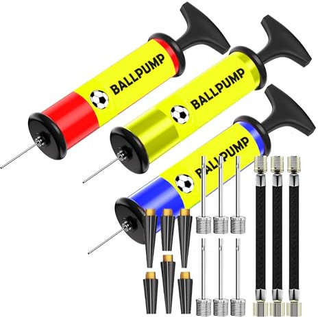 SHARRLA 3 PCS Ball Pump with Nozzle, Extension Hose, Great Air Pump for Exercise Sport Balls - Football & Soccer, Basketball, Volleyball Pump, Swim Inflatables(3 PCS PUMP)