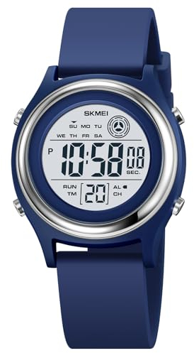 findtime Digitaluhr Damen Damenuhr Digital Armbanduhr Damen wasserdichte Uhren mit Weichem Gummiarmband und LED-Leuchtdisplay/Wecker/Stoppuhr/Countdown